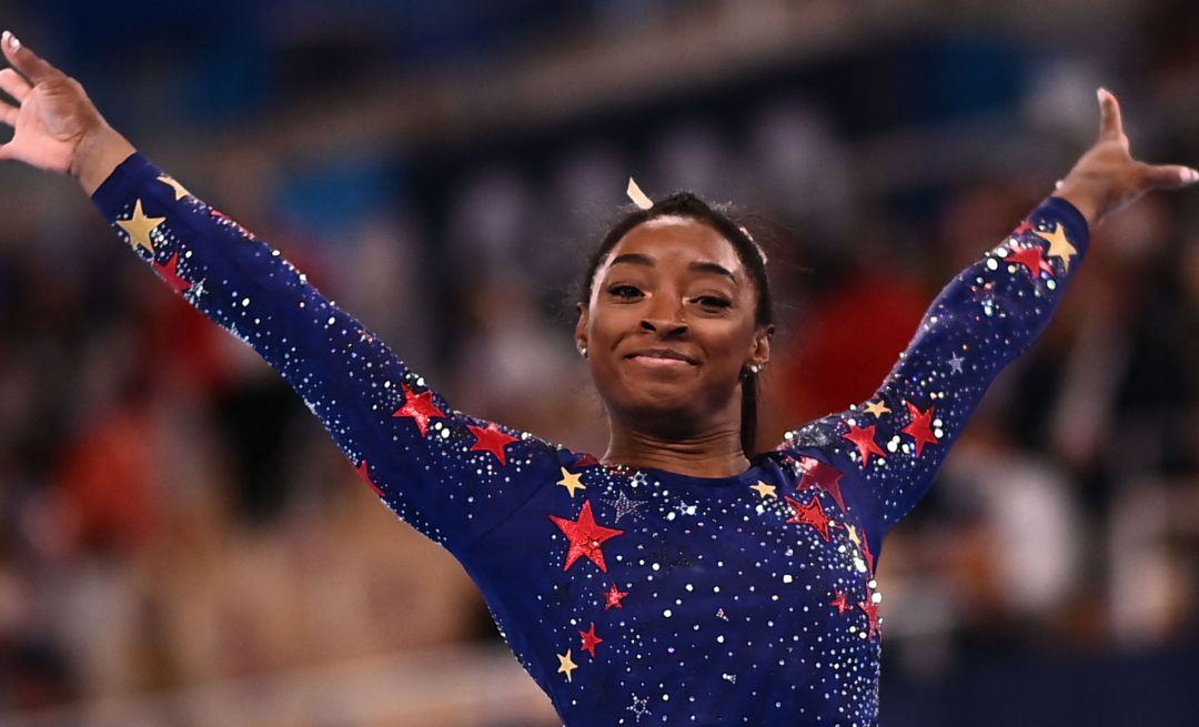 Biles, durante un ejercicio clasificatorio para los Juegos Biles, durante un ejercicio clasificatorio para los Juegos