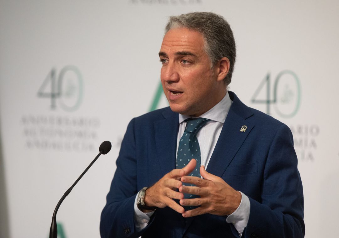 El consejero de Presidencia, Interior, Administración Pública y portavoz del Gobierno andaluz, Elías Bendodo, en una foto de archivo. El consejero de Presidencia, Interior, Administración Pública y portavoz del Gobierno andaluz, Elías Bendodo, en una foto de archivo.