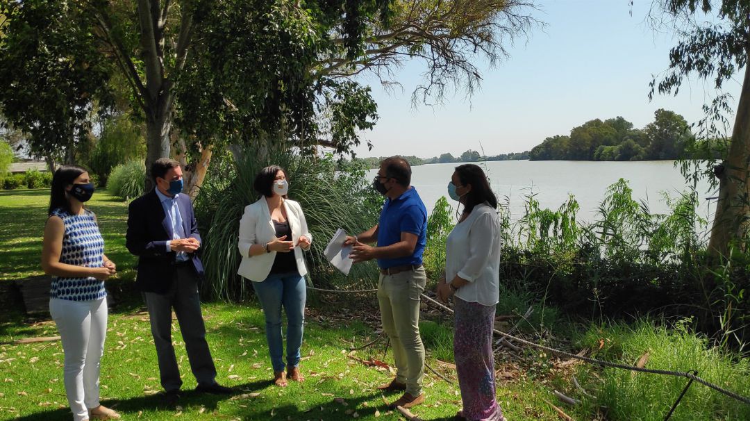 La presidenta del PP de Sevilla, Virginia Pérez, en su visita al paso del Guadalquivir por Coria del Río para ver los efectos del futuro puente de la SE-40. La presidenta del PP de Sevilla, Virginia Pérez, en su visita al paso del Guadalquivir por Coria del Río para ver los efectos del futuro puente de la SE-40.
