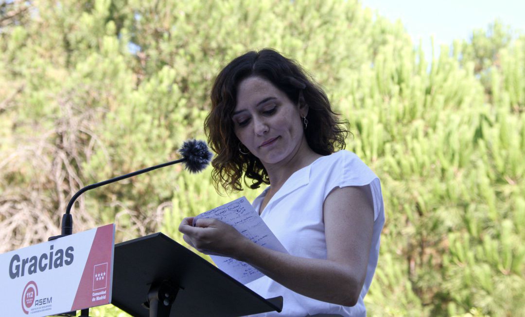 La presidenta de la Comunidad de Madrid, Isabel Díaz Ayuso, en una rueda de prensa. La presidenta de la Comunidad de Madrid, Isabel Díaz Ayuso, en una rueda de prensa.