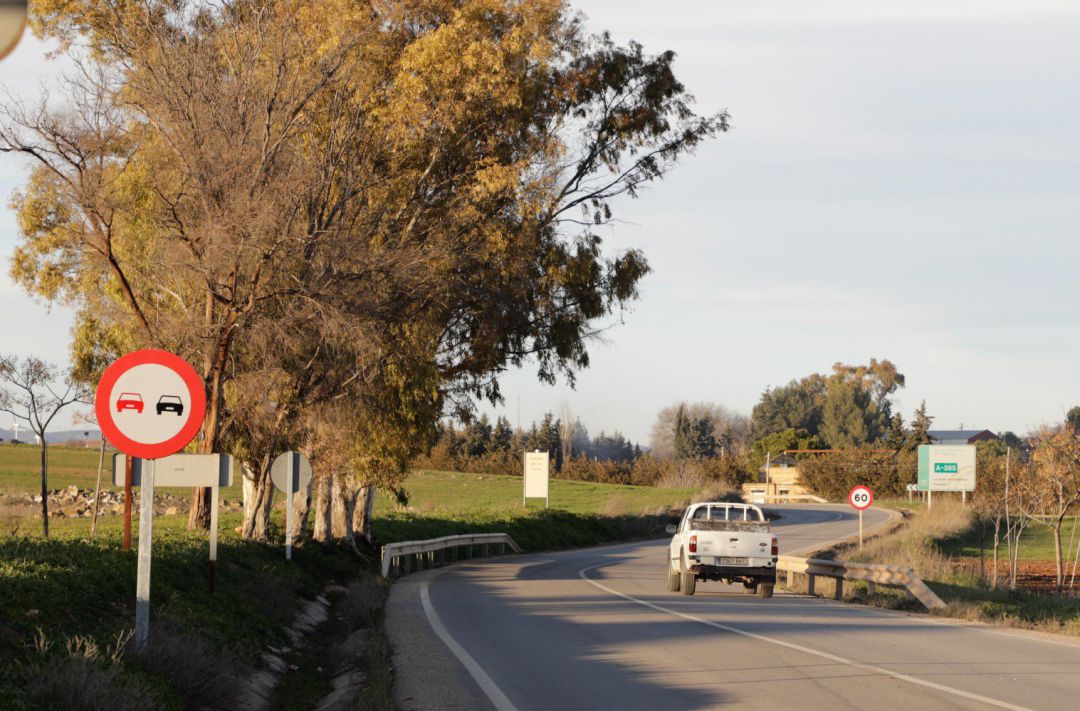 Un vehículo circula por la carretera de la Serranía de Ronda Un vehículo circula por la carretera de la Serranía de Ronda