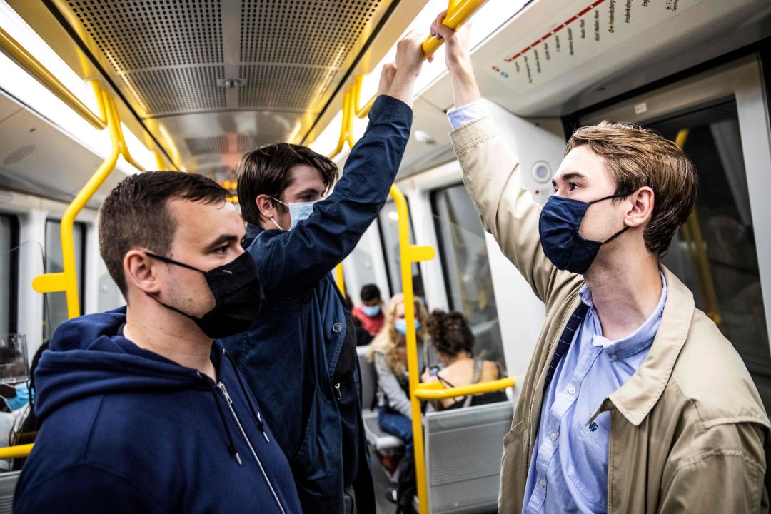 Imagen del Metro de Copenhague. Dinamarca instauró la obligatoriedad de llevar mascarilla en el transporte público el 22 de agosto de 2020. Imagen del Metro de Copenhague. Dinamarca instauró la obligatoriedad de llevar mascarilla en el transporte público el 22 de agosto de 2020.
