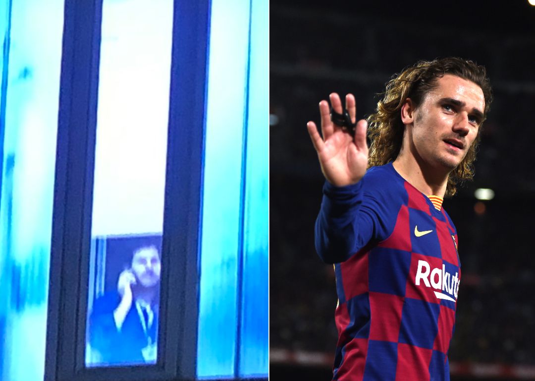 A la izquierda, Mateu Alemany en las oficinas del FC Barcelona durante el cierre de mercado. A la derecha, Antoine Griezmann, durante un partido con el Barça A la izquierda, Mateu Alemany en las oficinas del FC Barcelona durante el cierre de mercado. A la derecha, Antoine Griezmann, durante un partido con el Barça