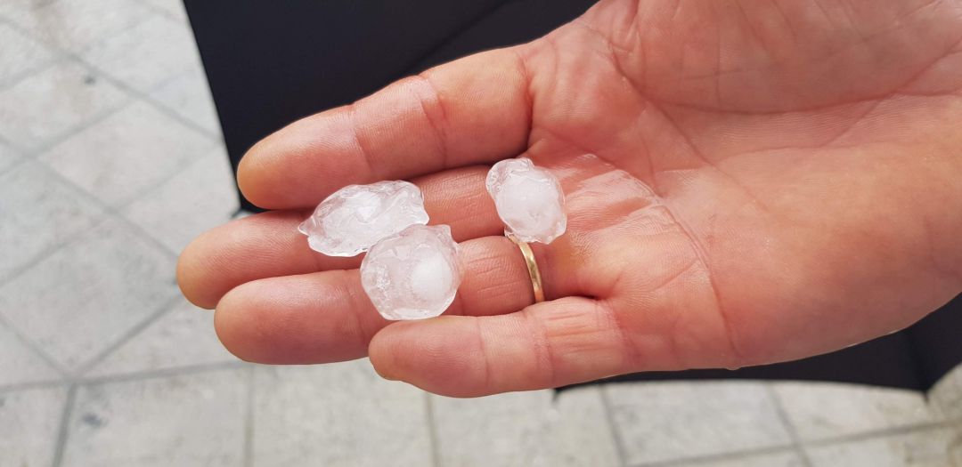 En la foto, piedras de granizo
En la foto, piedras de granizo