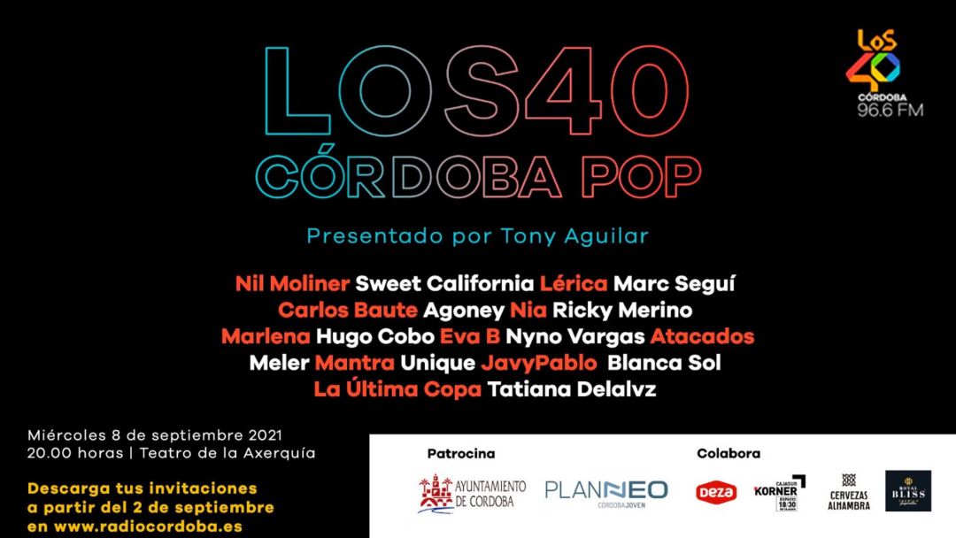 Cartel de Los40 Córdoba Pop Cartel de Los40 Córdoba Pop