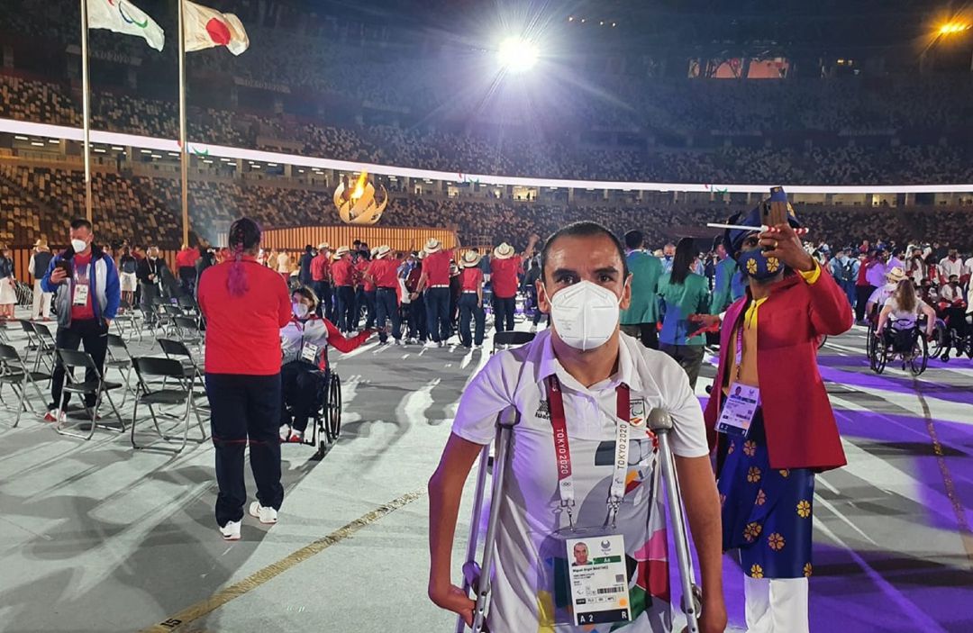 Miguel Ángel Martínez Tajuelo en la ceremonia de apertura de los Juegos Paralímpicos Tokio 2020. Miguel Ángel Martínez Tajuelo en la ceremonia de apertura de los Juegos Paralímpicos Tokio 2020.