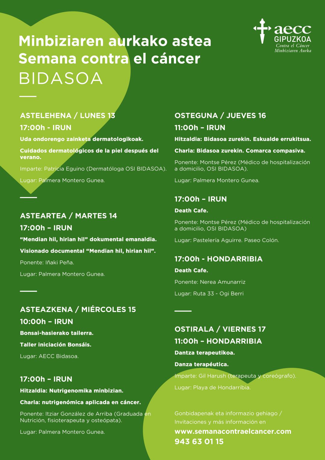 Programa organizado en la comarca del Bidasoa con motivo del arranque de curso de la AECC en Gipuzkoa Programa organizado en la comarca del Bidasoa con motivo del arranque de curso de la AECC en Gipuzkoa