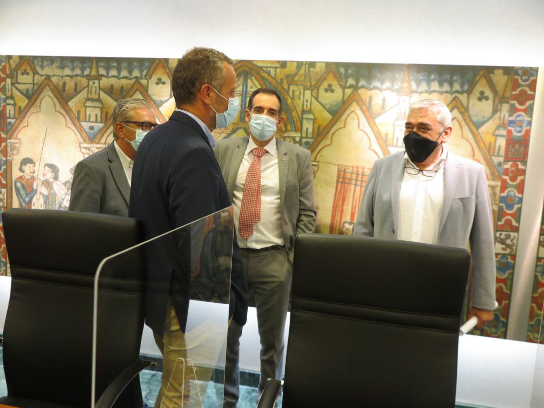 Imagen de un instante de la reunión de la Junta de Portavoces Imagen de un instante de la reunión de la Junta de Portavoces