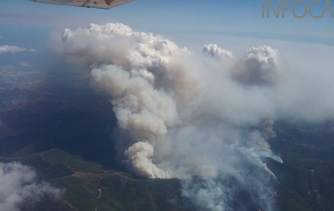 Imagen aérea del incendio en Sierra Bermeja que amenaza más de 2.100 hectáreas Imagen aérea del incendio en Sierra Bermeja que amenaza más de 2.100 hectáreas