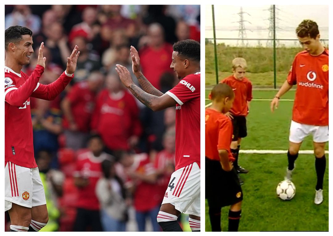 Cristiano Ronaldo y Jesse Lingard dieciocho años más tarde Cristiano Ronaldo y Jesse Lingard dieciocho años más tarde