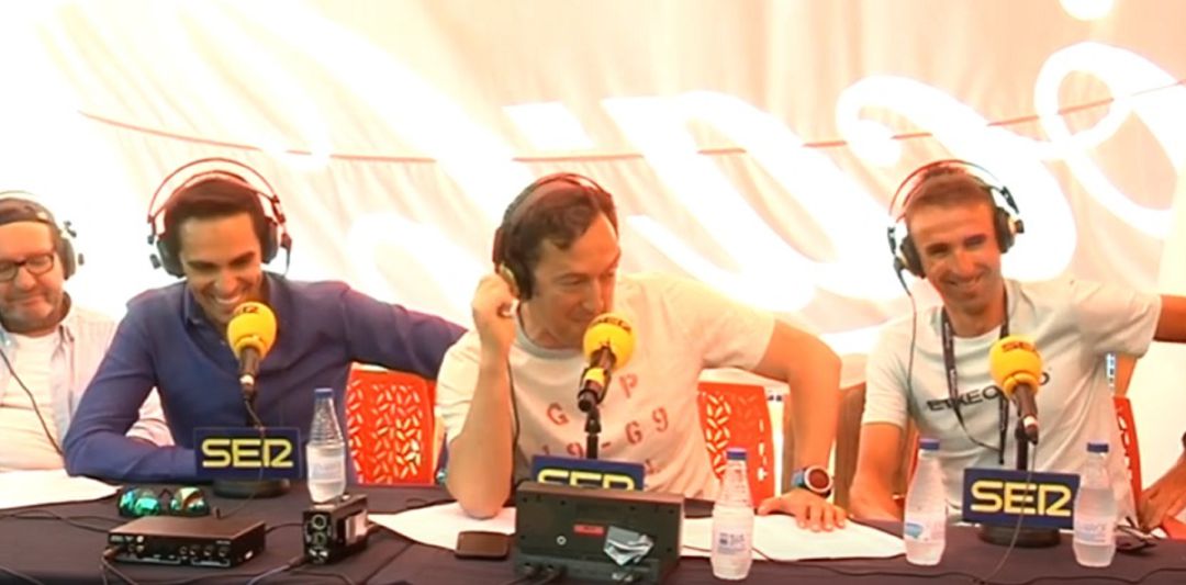 Contador, Ponseti y Zubeldia en el estudio de Ser Aventureros Contador, Ponseti y Zubeldia en el estudio de Ser Aventureros