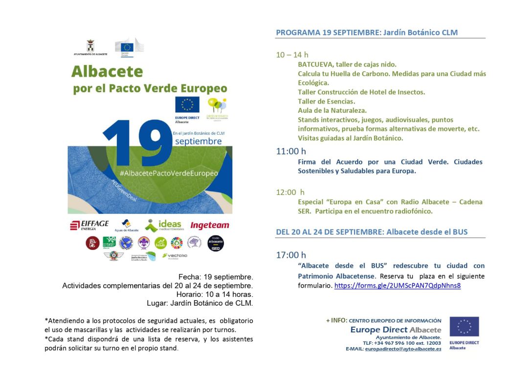 Albacete formará parte del Pacto Verde Europeo para proteger el clima Albacete formará parte del Pacto Verde Europeo para proteger el clima