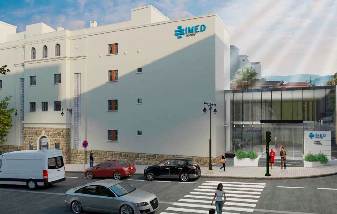 Recreación del que sería el espacio del antiguo Sanatorio San Jorge que pasará a ser IMED Alcoy Recreación del que sería el espacio del antiguo Sanatorio San Jorge que pasará a ser IMED Alcoy