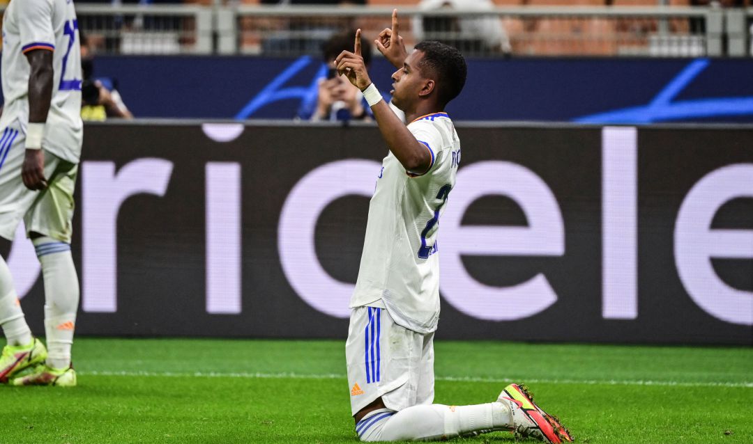 Rodrygo celebrando el único gol del Real Madrid Rodrygo celebrando el único gol del Real Madrid