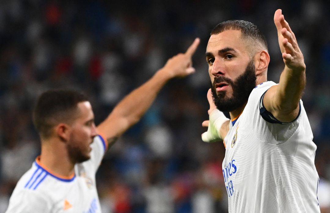 Benzema celebra un gol en la presente liga Benzema celebra un gol en la presente liga