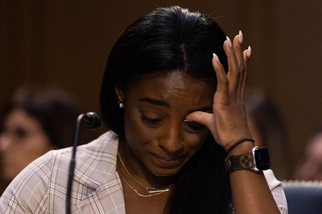 Simone Biles, durante su declaración en el Senado Simone Biles, durante su declaración en el Senado