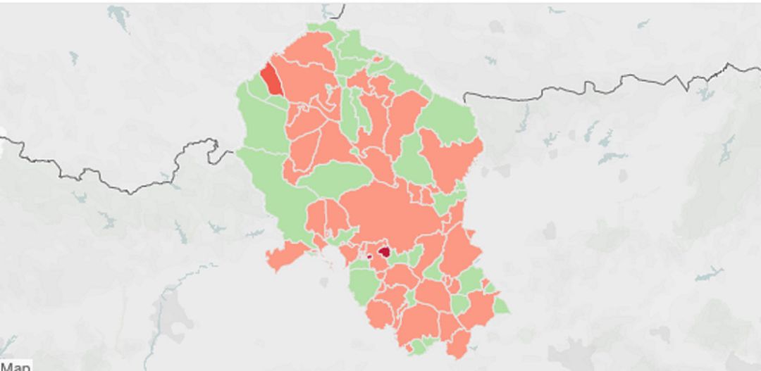 Mapa de la situación Covid en la provincia de Córdoba. Mapa de la situación Covid en la provincia de Córdoba.