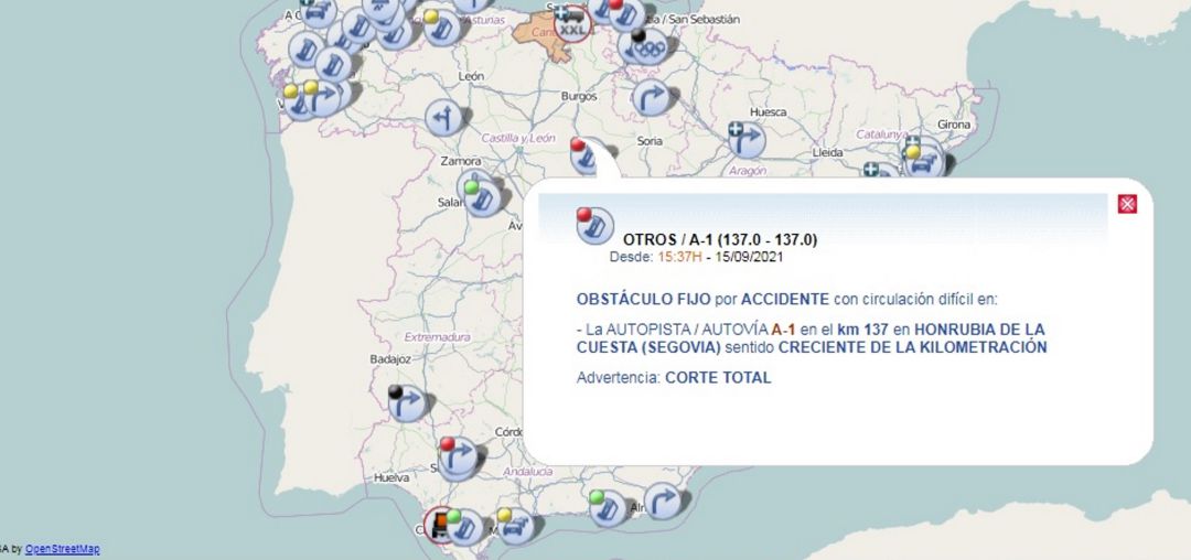 Mapa de tráfico de la DGT Mapa de tráfico de la DGT