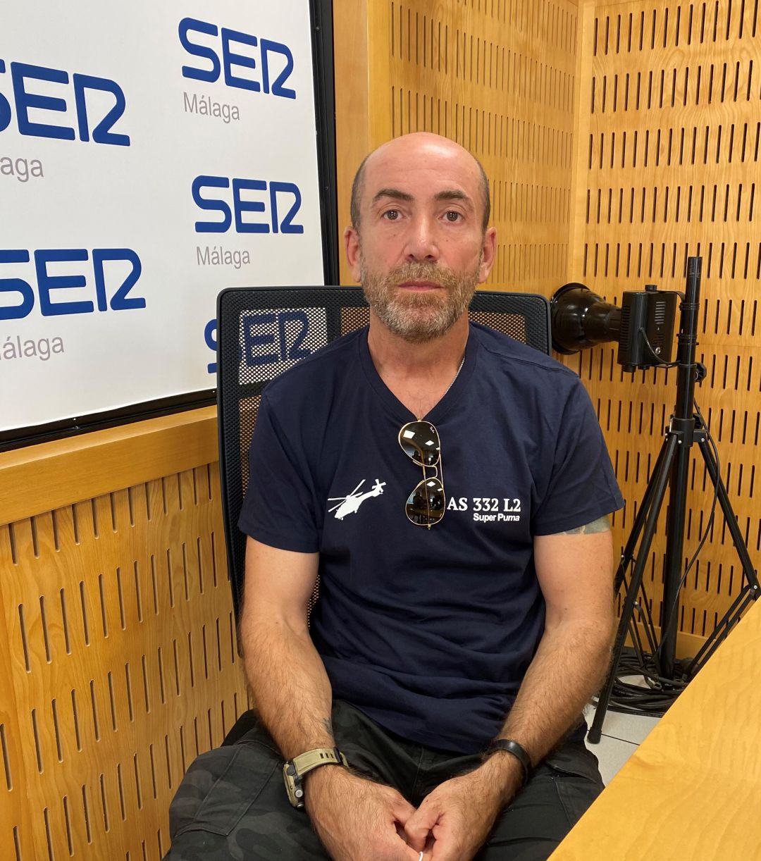 Carlos Sández Flores en los estudios de Ser Málaga Carlos Sández Flores en los estudios de Ser Málaga