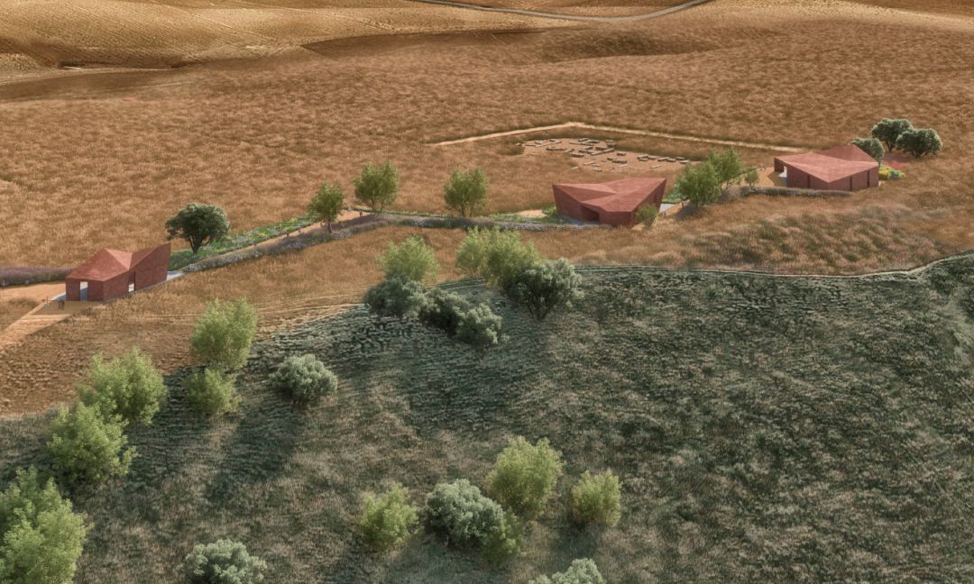 Infografía de cómo quedarán los nuevos edificios del centro arqueológico de Lancia Infografía de cómo quedarán los nuevos edificios del centro arqueológico de Lancia