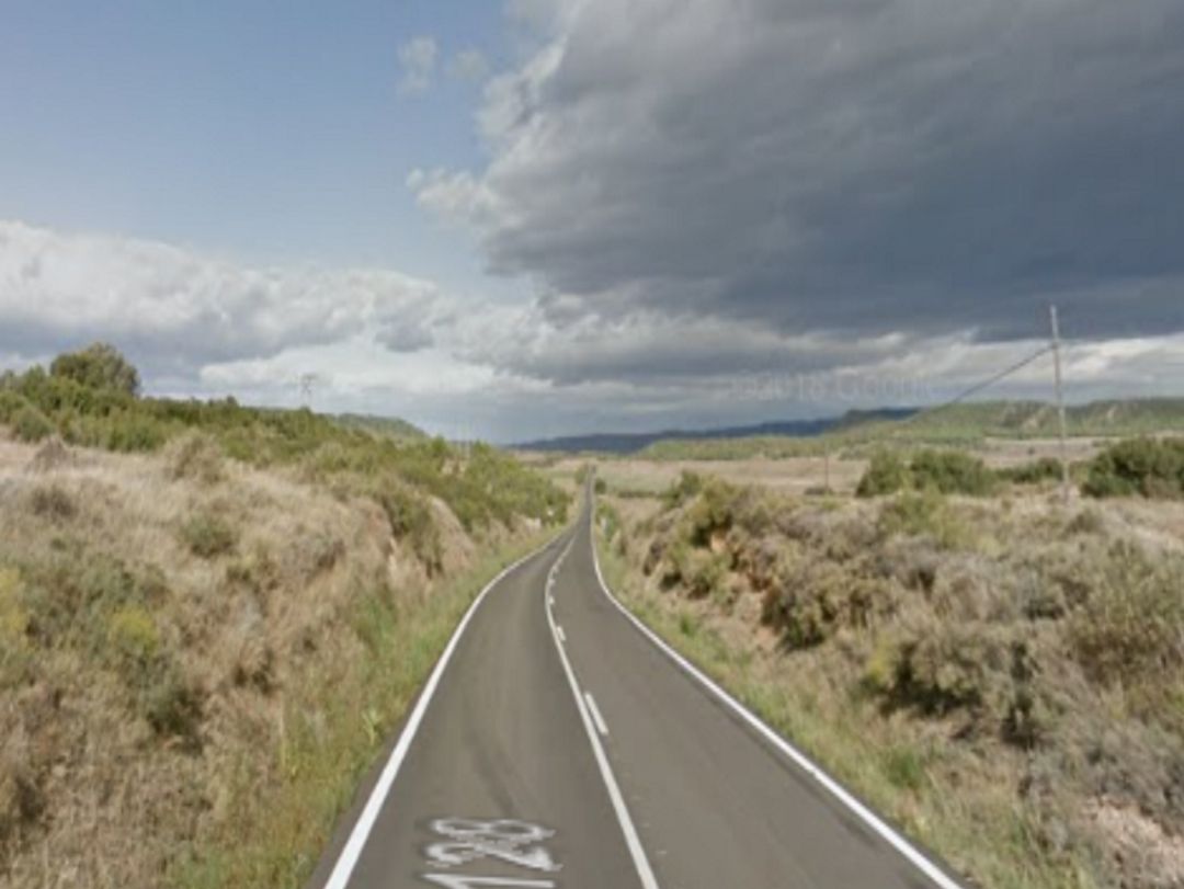 Estado actual de la carretera NA 128 entre Carcastillo y el límite con Aragón Estado actual de la carretera NA 128 entre Carcastillo y el límite con Aragón