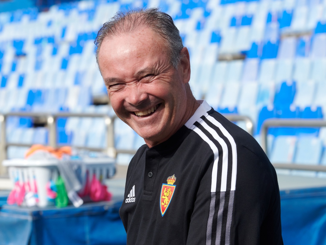 Juan Ignacio Martínez, en un entrenamiento en La Romareda Juan Ignacio Martínez, en un entrenamiento en La Romareda