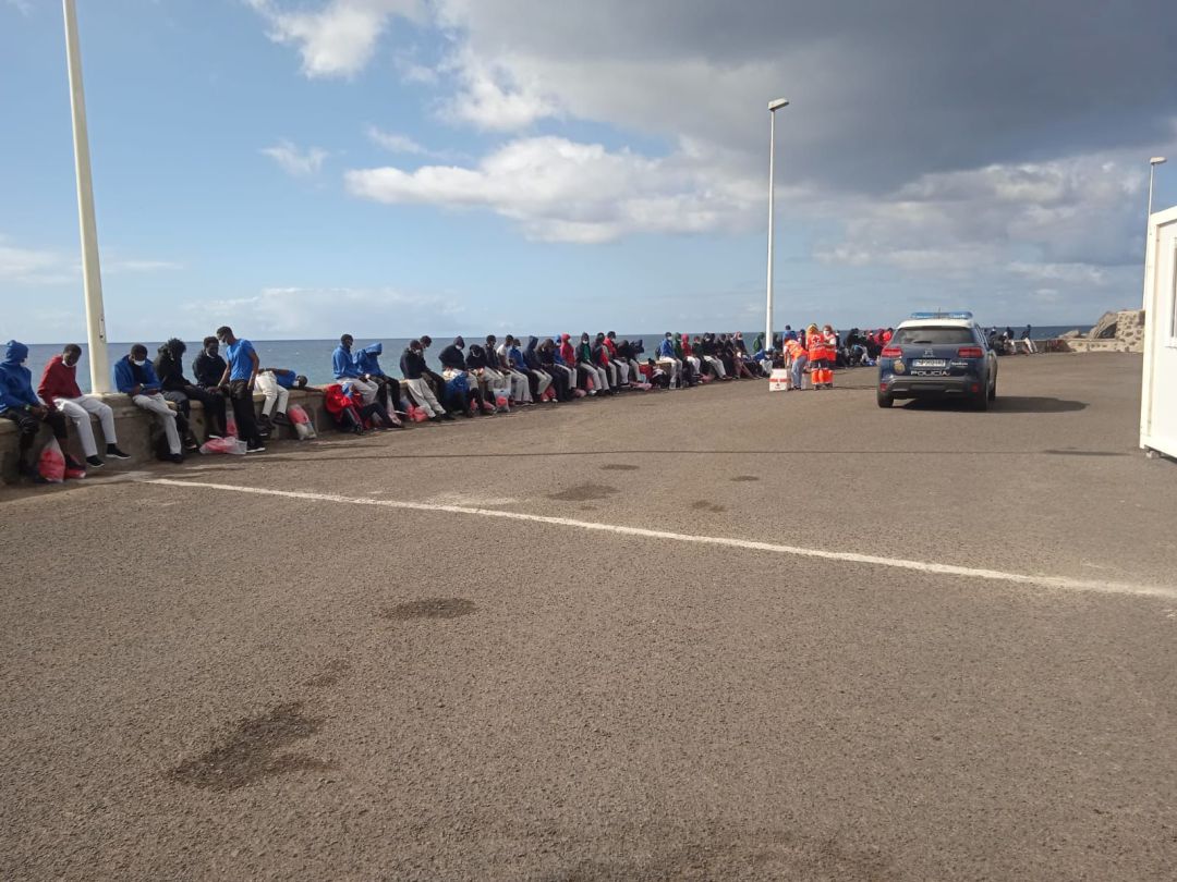 Migrantes llegados a Lanzarote en las últimas dos pateras. Migrantes llegados a Lanzarote en las últimas dos pateras.