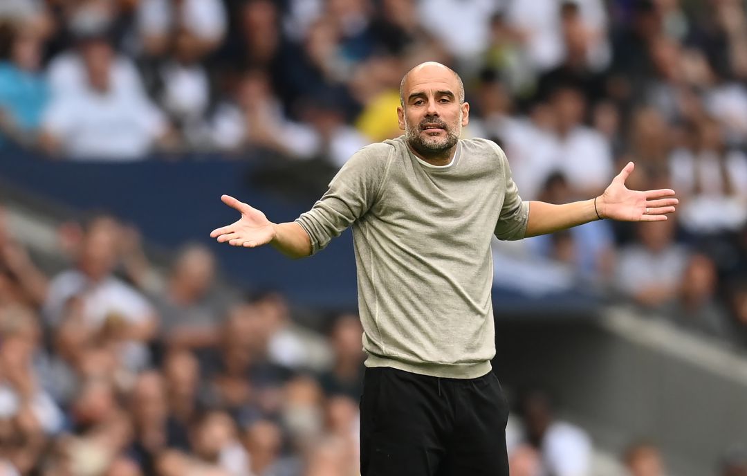 Guardiola gesticula durante el Tottenham - City de la presente temporada Guardiola gesticula durante el Tottenham - City de la presente temporada
