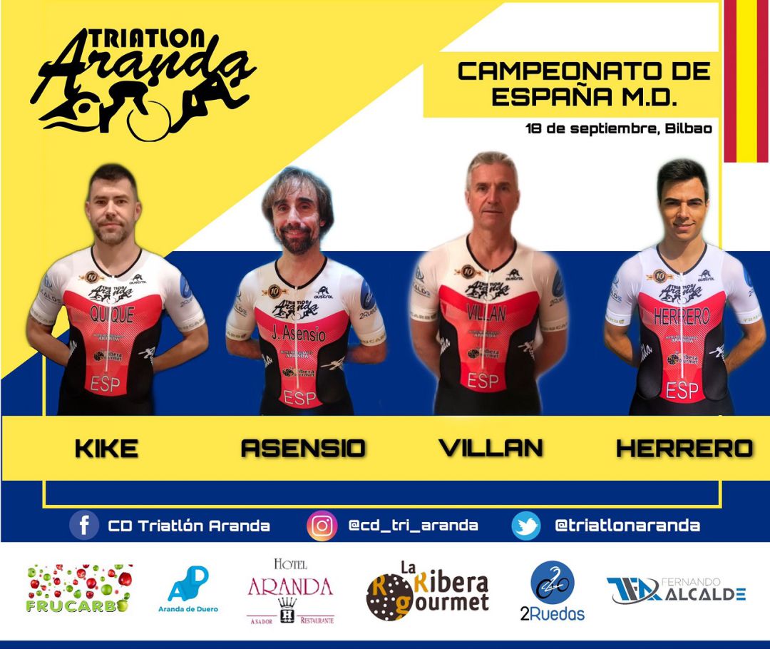 Los integrantes del Triatlón Aranda que participarán este sábado en el Nacional de Media Distancia de Bilbao. Los integrantes del Triatlón Aranda que participarán este sábado en el Nacional de Media Distancia de Bilbao.