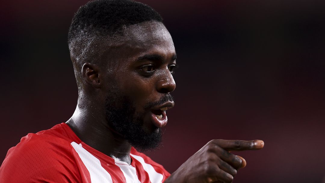 Inaki Williams of Athletic Club celebrates after scoring his team's second goal during the LaLiga Santander match between Athletic Club and RCD Mallorca at San Mames Stadium on September 11, 2021 in Bilbao Inaki Williams of Athletic Club celebrates after scoring his team's second goal during the LaLiga Santander match between Athletic Club and RCD Mallorca at San Mames Stadium on September 11, 2021 in Bilbao