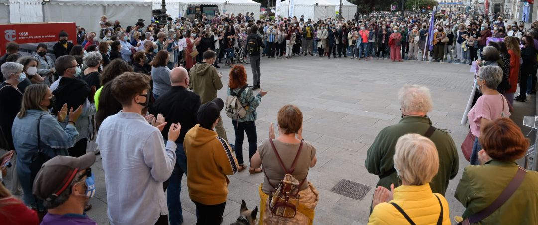 Concentración en repulsa al crimen machista registrado en A Coruña este jueves, a 18 de septiembre de 2021, en A Coruña Concentración en repulsa al crimen machista registrado en A Coruña este jueves, a 18 de septiembre de 2021, en A Coruña