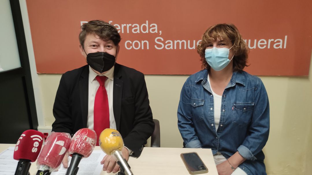 Exalcalde de Ponferrada, Samuel Folgueral y concejala de USE-Bierzo, Cristina López Exalcalde de Ponferrada, Samuel Folgueral y concejala de USE-Bierzo, Cristina López
