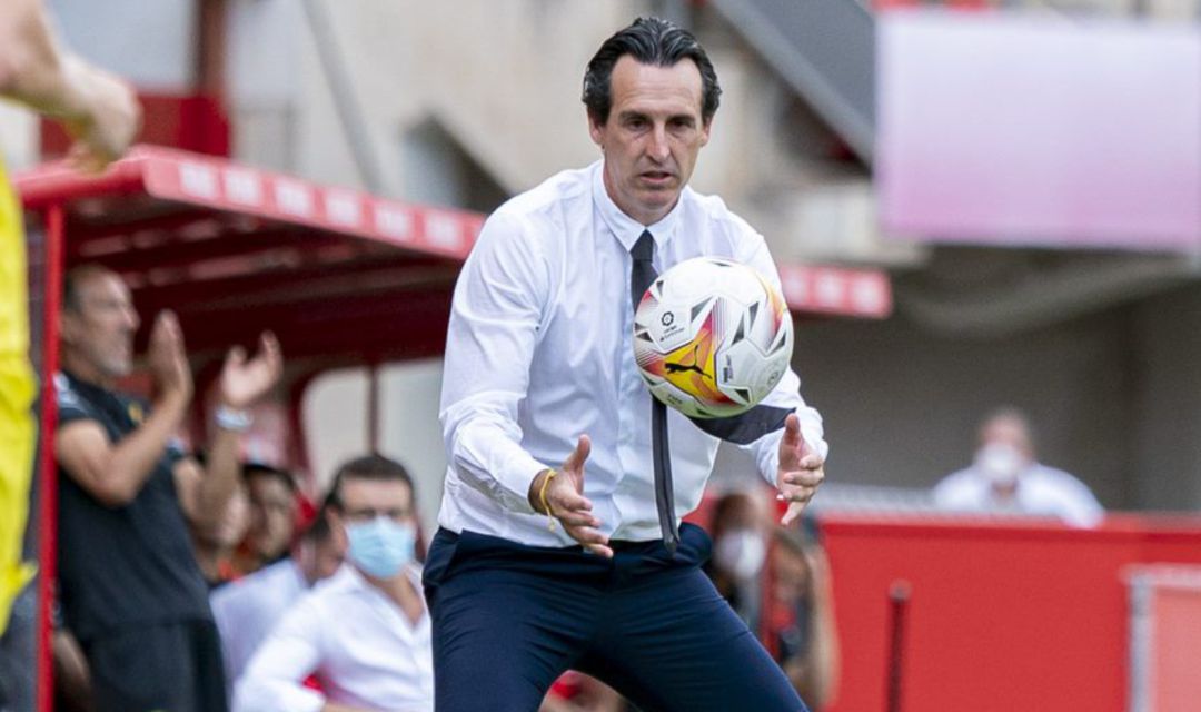 Unai Emery en el banquillo de Son Moix Unai Emery en el banquillo de Son Moix