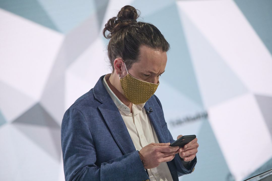 Imagen de Pablo Iglesias durante el debate previo a las elecciones autonómicas de Madrid Imagen de Pablo Iglesias durante el debate previo a las elecciones autonómicas de Madrid