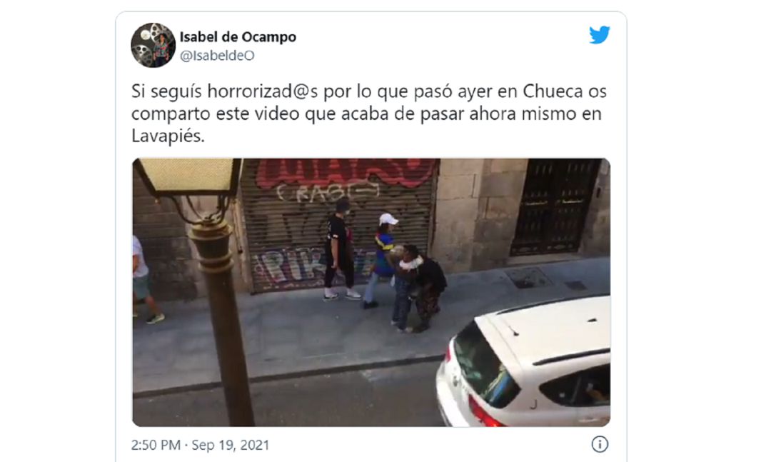 Tweet viral del momento grabado en Lavapiés. Tweet viral del momento grabado en Lavapiés.