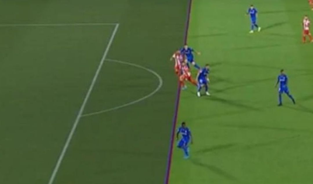 Las líneas trazadas en el gol de Luis Suárez Las líneas trazadas en el gol de Luis Suárez