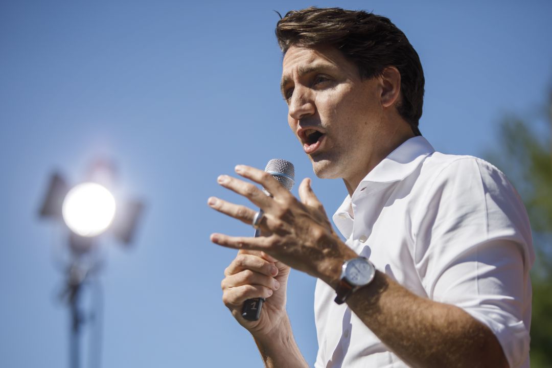 Justin Trudeau, durante la campaña electoral. Justin Trudeau, durante la campaña electoral.