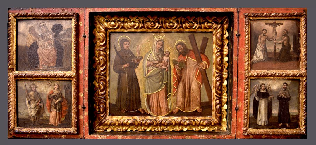 Obra tríptico con la Virgen de Chiquinquirá de Autilla del Pino Obra tríptico con la Virgen de Chiquinquirá de Autilla del Pino
