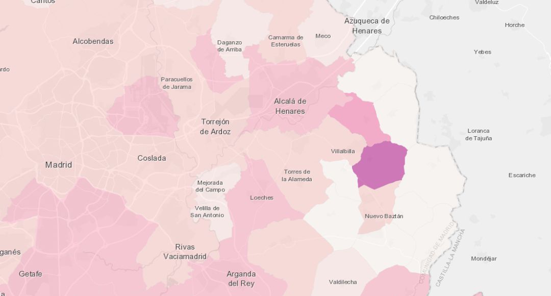 Mapa de color de incidencia Covid-19 Mapa de color de incidencia Covid-19