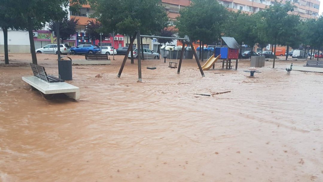 Consecuencia del agua caída en Almendralejo Consecuencia del agua caída en Almendralejo