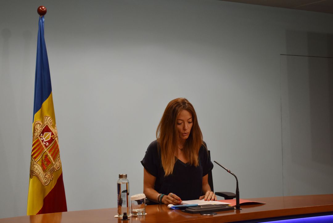 La secretària d'Estat de Salut, Helena Mas, durant la roda de premsa d'aquest matí a l'edifici Administratiu del Govern. La secretària d'Estat de Salut, Helena Mas, durant la roda de premsa d'aquest matí a l'edifici Administratiu del Govern.