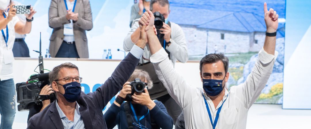 El titular de la Xunta, Alberto Núñez Feijóo, y el nuevo presidente de los populares coruñeses, Diego Calvo El titular de la Xunta, Alberto Núñez Feijóo, y el nuevo presidente de los populares coruñeses, Diego Calvo
