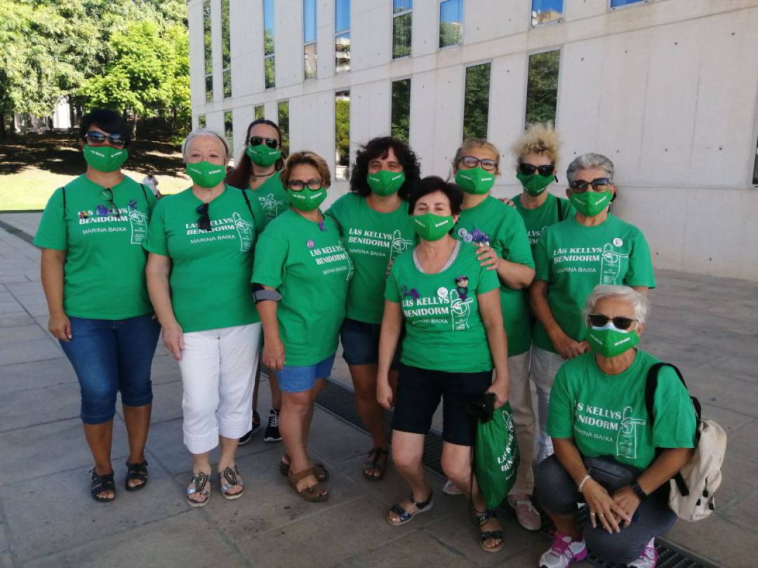 Imagen de archivo de las Kellys de Benidorm en un acto de protesta Imagen de archivo de las Kellys de Benidorm en un acto de protesta