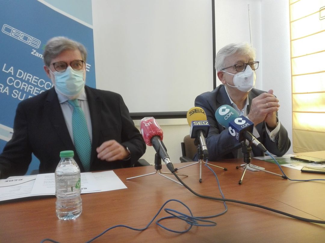 El presidente de CECALE, Santiago Aparicio, y el presidente de la CEOE de Zamora, José María Esbec El presidente de CECALE, Santiago Aparicio, y el presidente de la CEOE de Zamora, José María Esbec