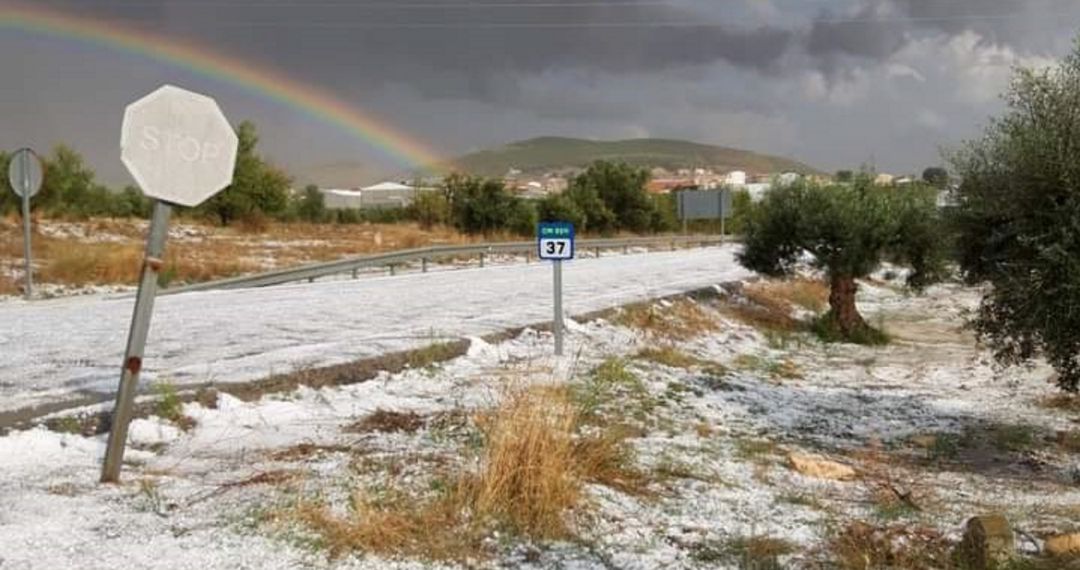 Imagen del granizo en Fuente-Álamo este fin de semana Imagen del granizo en Fuente-Álamo este fin de semana