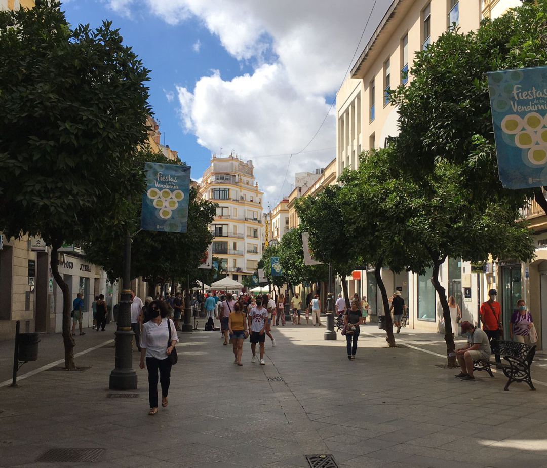 Calle Larga en el centro de Jerez Calle Larga en el centro de Jerez