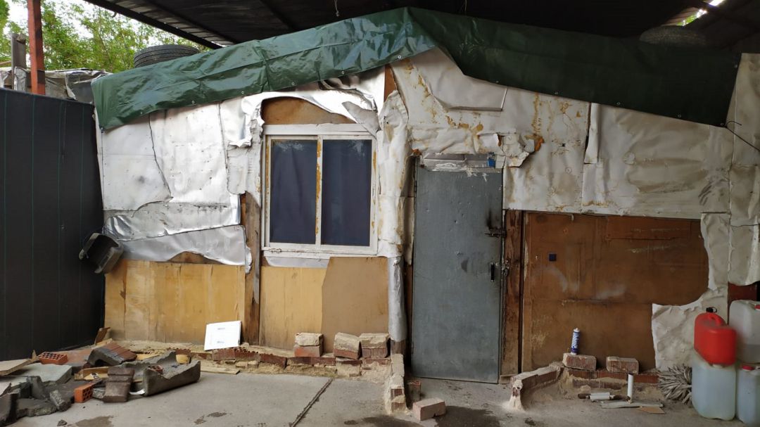 Infravivienda del poblado de Las Sabinas donde había una plantación doméstica de marihuana Infravivienda del poblado de Las Sabinas donde había una plantación doméstica de marihuana