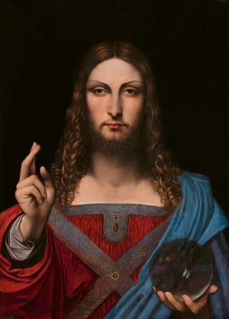 Salvator Mundi (versión Ganay) Taller de Leonardo da Vinci, autorizado y supervisado por él. Óleo sobre tabla Salvator Mundi (versión Ganay) Taller de Leonardo da Vinci, autorizado y supervisado por él. Óleo sobre tabla