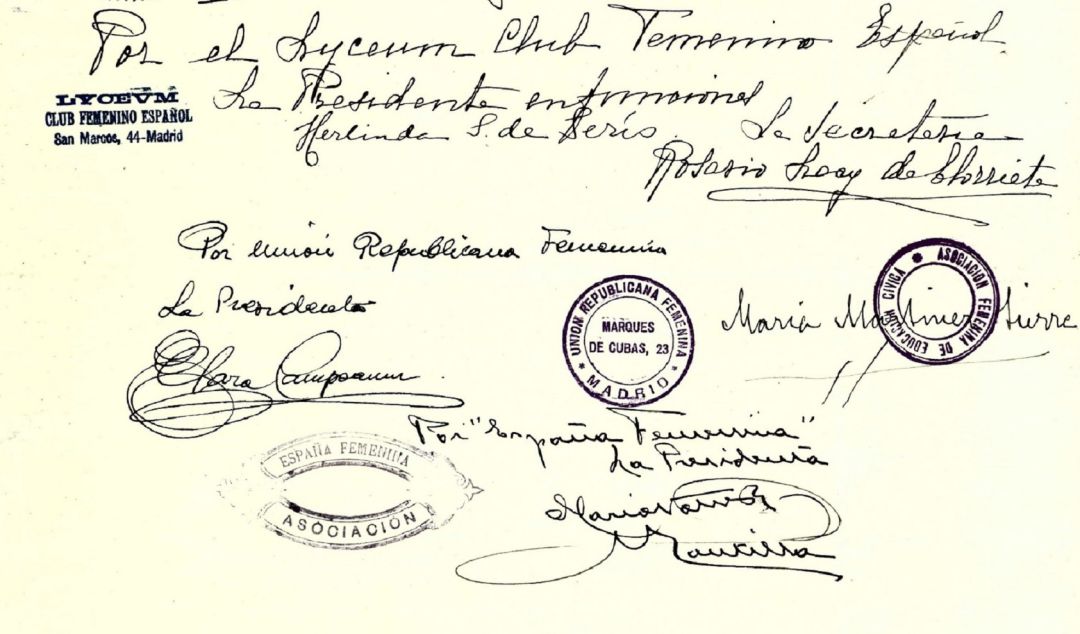 Clara Campoamor es una de las firmantes de la carta en la que varias entidades femeninas solicitaron la abolición de la prostitución en 1932. Clara Campoamor es una de las firmantes de la carta en la que varias entidades femeninas solicitaron la abolición de la prostitución en 1932.