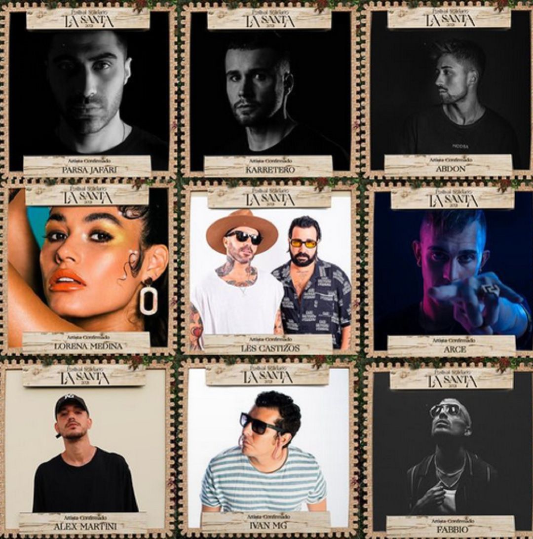Algunos de los artistas que participan en el Festival Solidario La Santa Algunos de los artistas que participan en el Festival Solidario La Santa